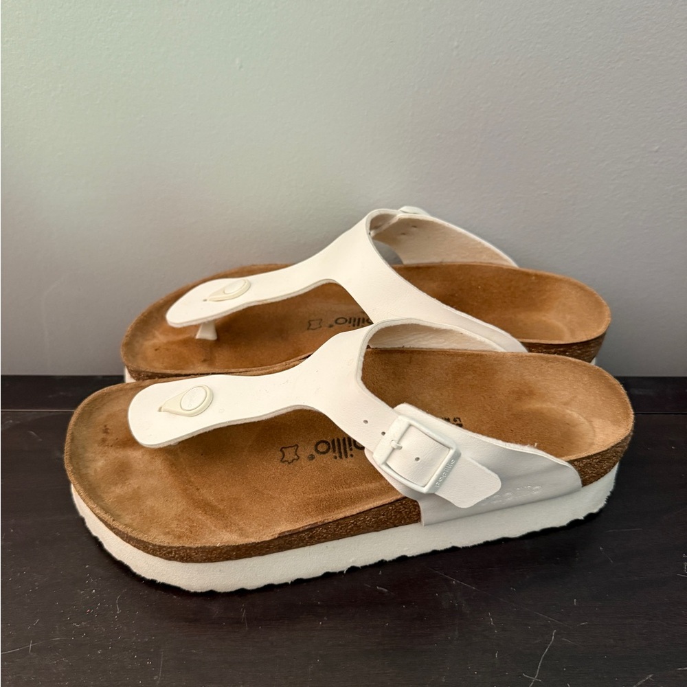 Birkenstock Papillio White Gizeh Sandals